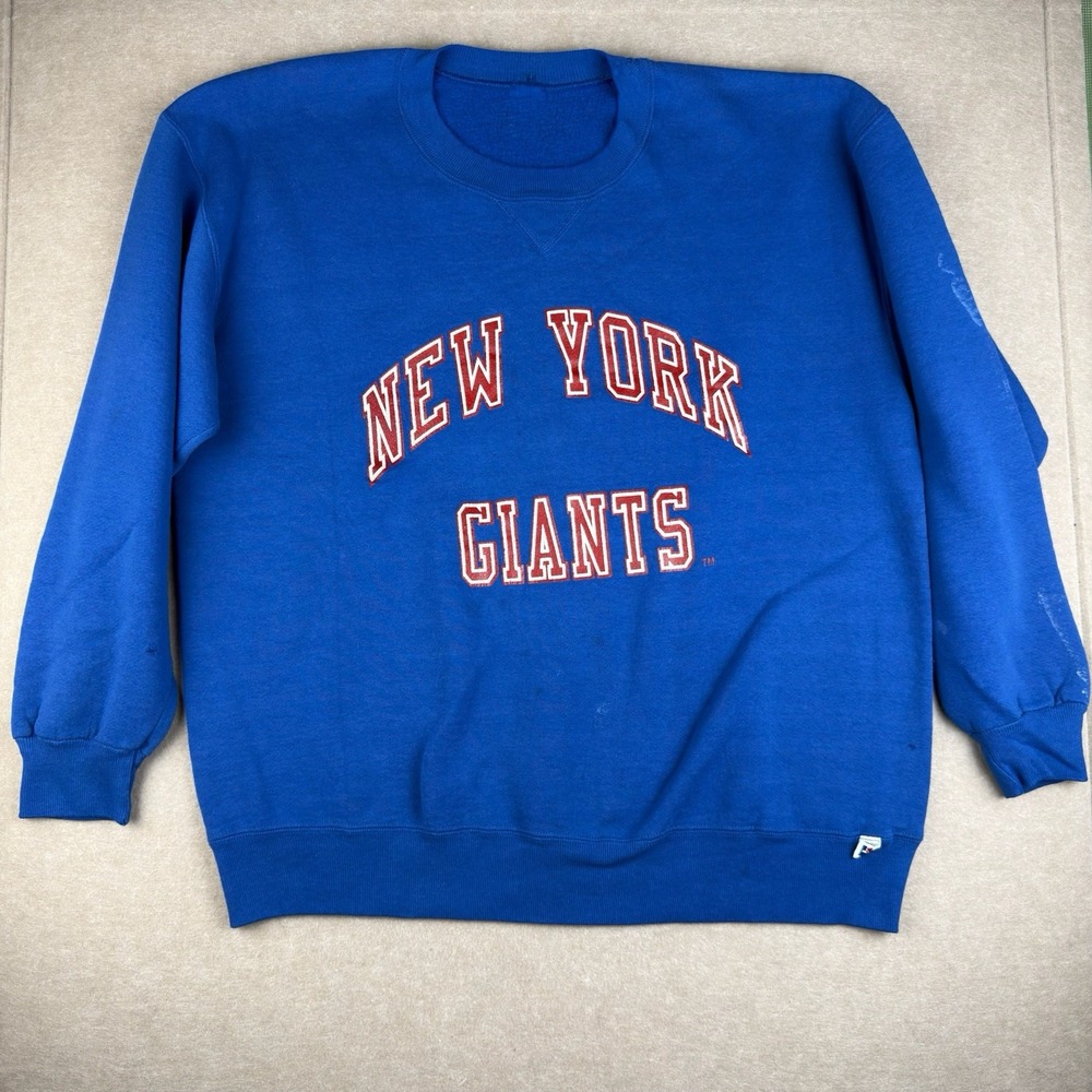 Vintage New York‎ Giants Sweatshirt Men's Large Blue NFL Russell Athletic Sports